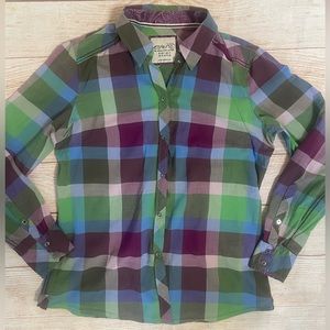 Vintage Esprit plaid multicolor button shirt youth women’s size 10